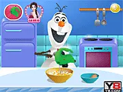 Olaf cooking Turtle Cake