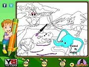 Happy Jungle Friends Online Coloring Game