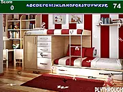 Kids Red Bedroom Hidden Alphabets