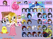 Little Girl in Toy Room Dress Up