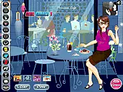 Girl in Coffee Shop Dress Up
