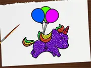 Coloring Book: Glittered Unicorns