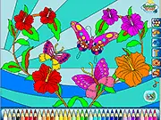 Tropical Butterflies Coloring
