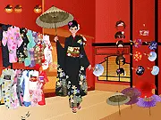 Flower Kimono Girl Dressup