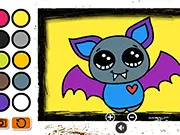 Easy Kids Coloring Bat