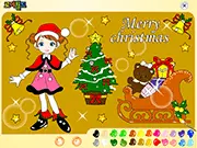 Christmas Girl Painting