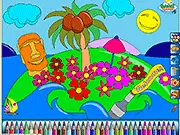 Tropical Island Paradise Coloring